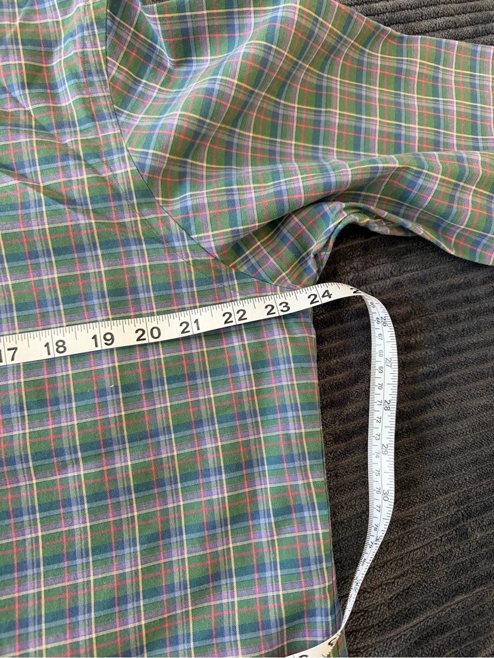 RALPH LAUREN L Purple & Green Plaid Button-Down Men's Shirt - Picture 8 of 11
